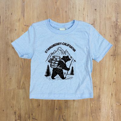 Bear Hiking Misprint Kids T-Shirt | Blue