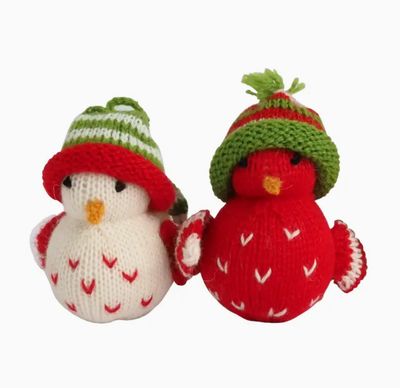 Handmade Knit Bird | Red