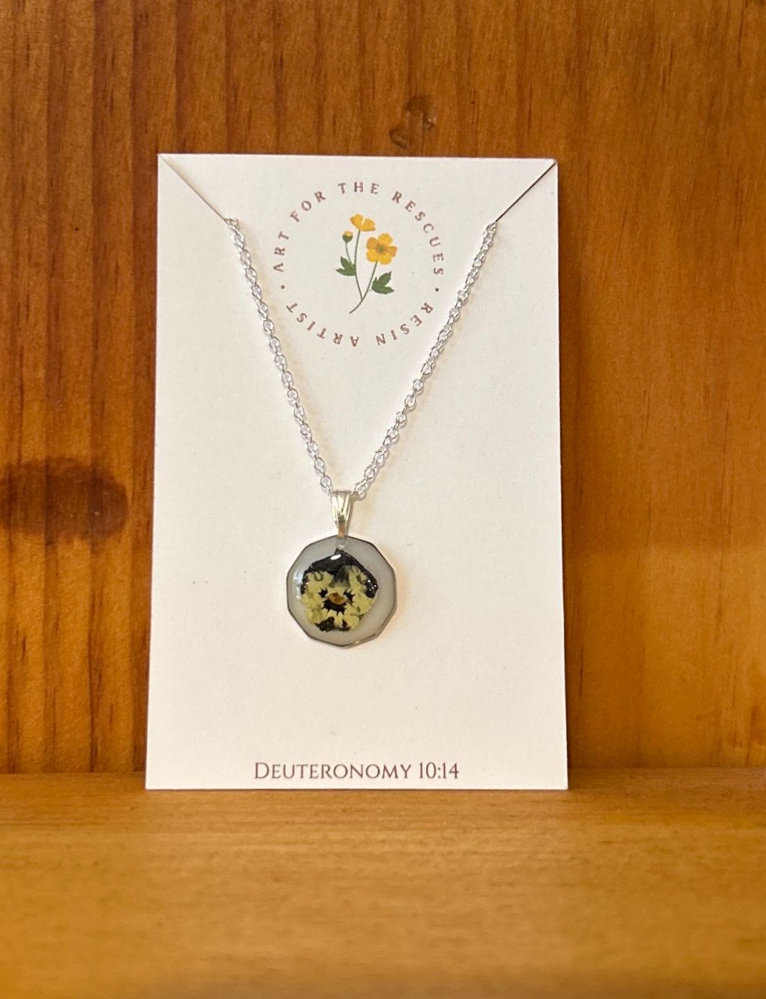 Resin Decagon Necklace, Style: California Goldfield