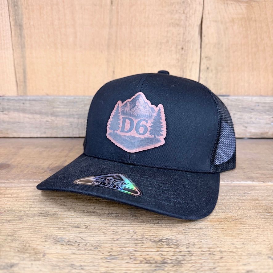D6 Black Trucker Hat