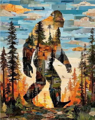 Bigfoot Forest Walk Art Print