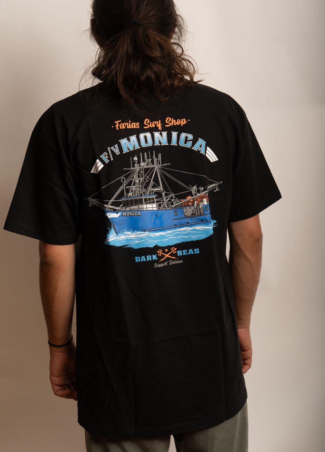 Farias Monica Boat Tee, Size: S, Color: Black