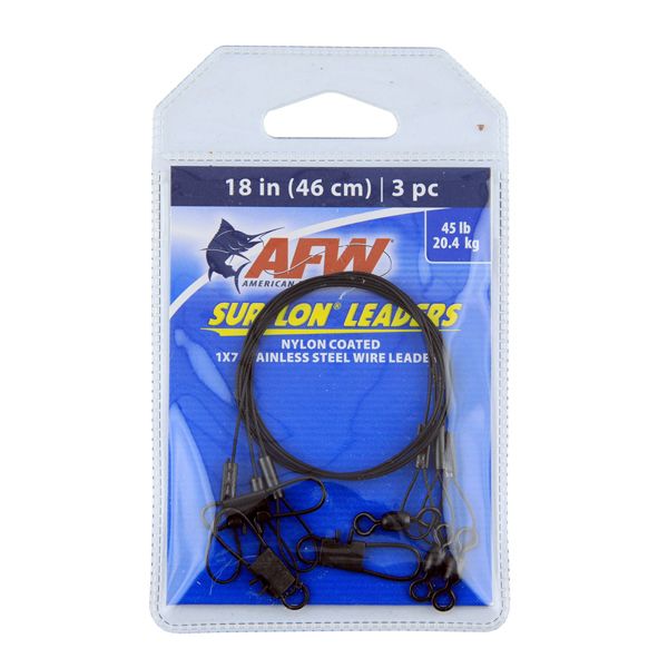 AMERICAN FISHING WIRE SURFLON READY MADE BLEEDING LEADER 3/PK. E045REDL18/3 45 LB.