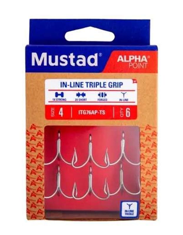 Mustad ITG76AP In-Line Triple Grip Treble Hooks