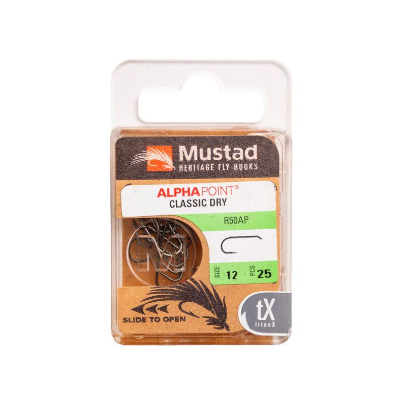 Mustad Alpha Point Hook Classic Dry , Size: 14