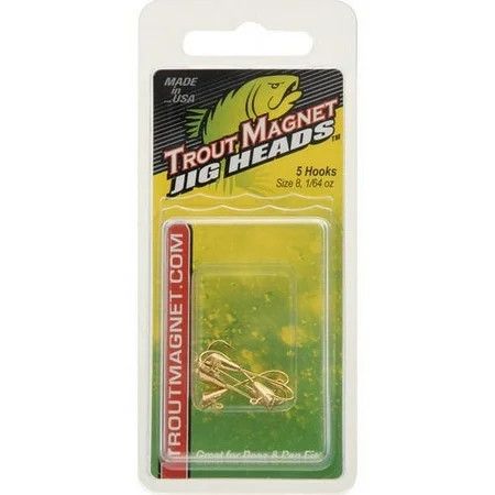Trout Magnet 1/64 oz 5pc Jig Heads, Color: Gold