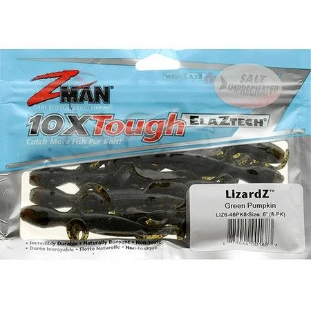 Z man LizardZ, Size: 6in, Color: Green Pumpkin