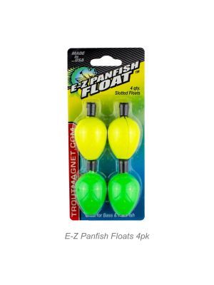 Trout Magnet 4 Slotted Floats, Color: Green/Yellow