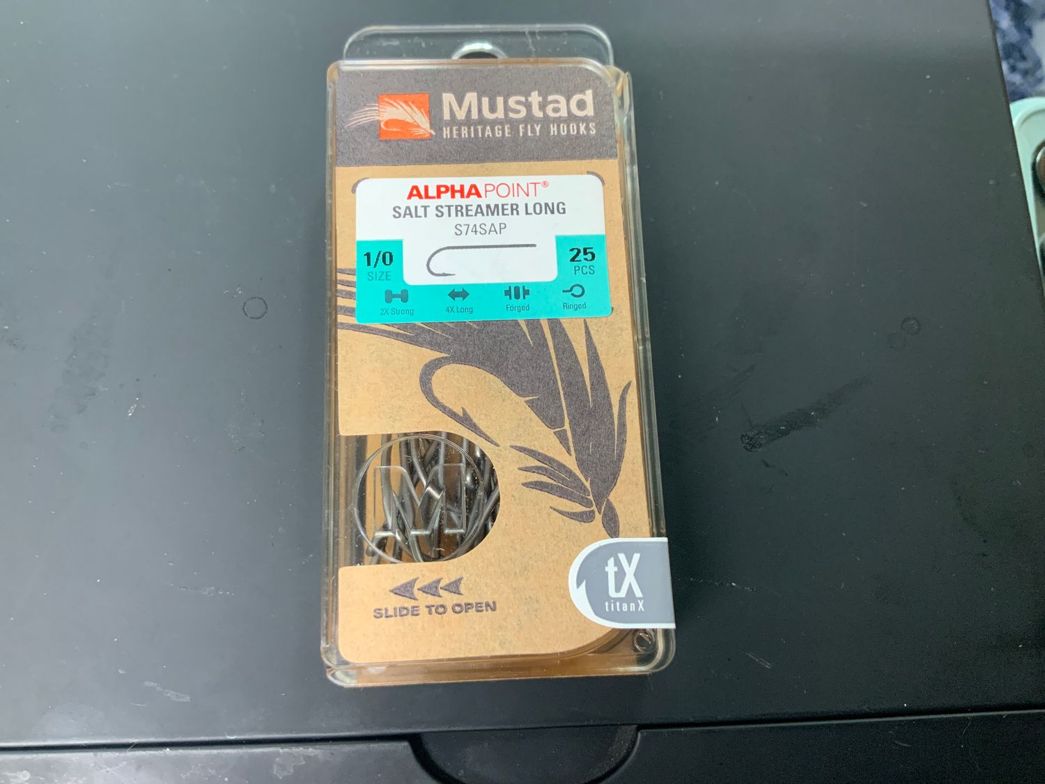 MUSTAD STREAMER O&#39;SHAUGHNESSY 34011 2XH/4XL FORGED STRAIGHT - TITANX, Size: S74SAP-TX-1/0-25H