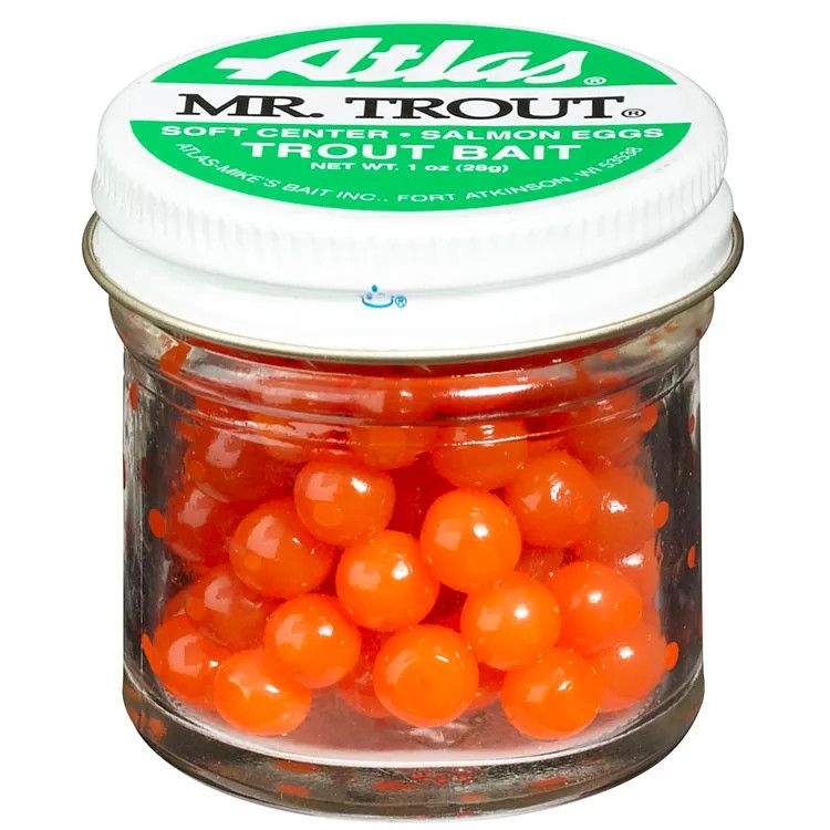 Atlas Mr. Trout Salmon Eggs, Color: Orange 1oz
