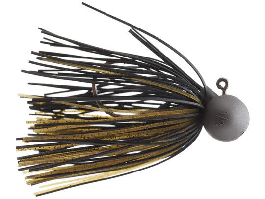 Keitech Tungsten Model II Football Jig, Color: Green Pumpkin Black, Size: 3/8oz