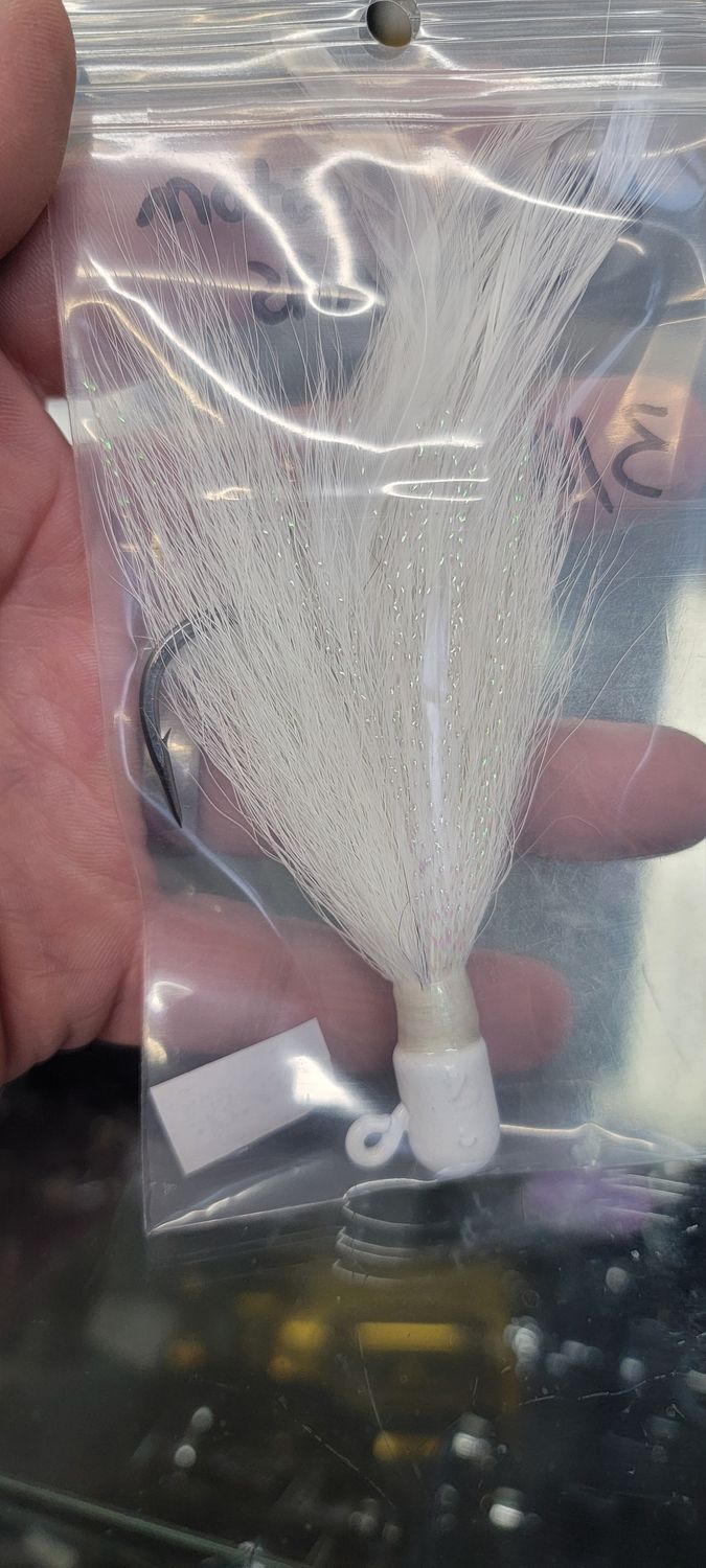 SFO Custom Surf Bucktail , Color: White, Size: 1/2