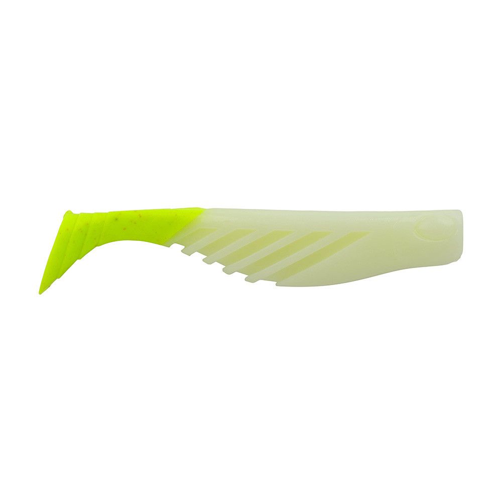 Berkley Gulp! Saltwater Ripple Mullet, Color: Glow/Chartreuse, Size: 4in qty4