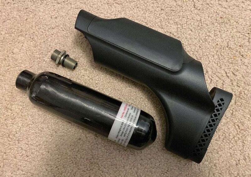 REAR AIR TANK WITH CHEEK REST AND VALVE FOR BINTAC S45 AND AEA TERMINATOR 357 (9MM)