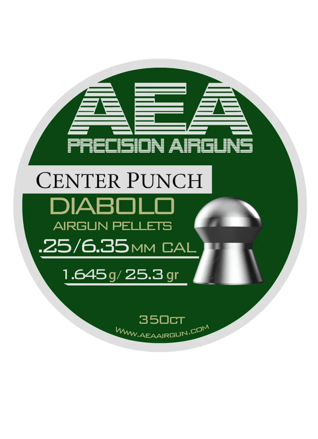 AEA Center Punch Pellets .25cal, weight: 25.3g  350 count