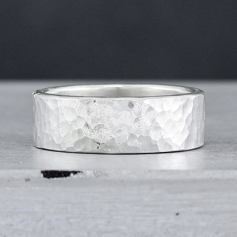 Wide Silver Ring - Hammered By Fi Mehra