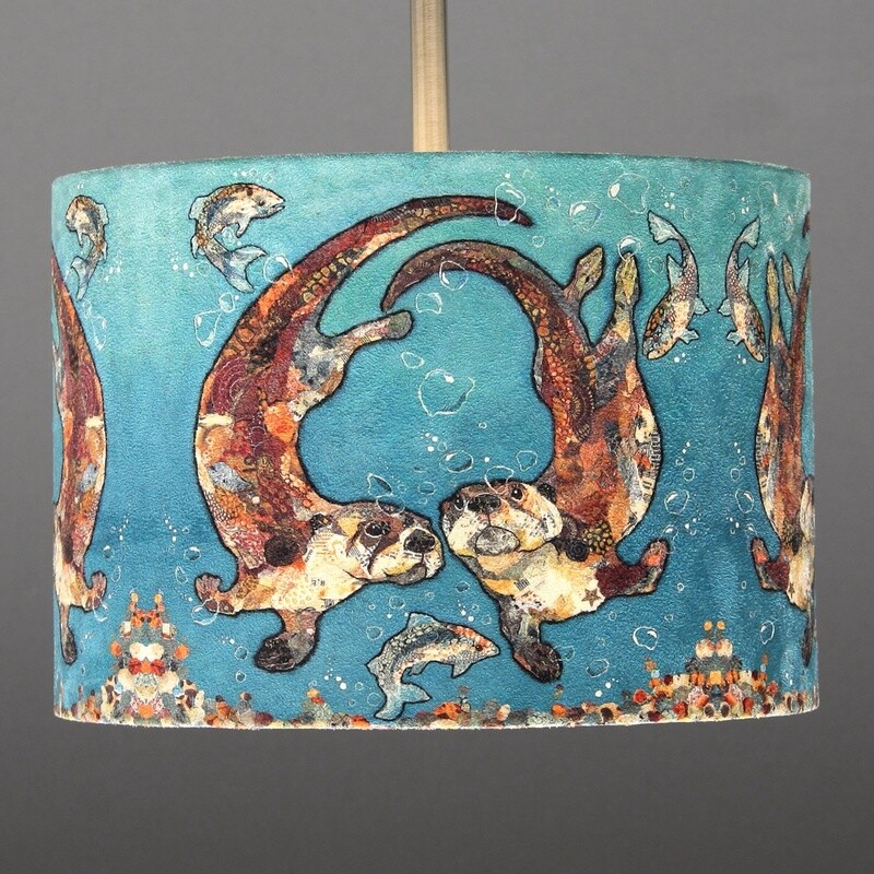 wotter lotter bubbles faux suede lampshade by Dawn Maciocia