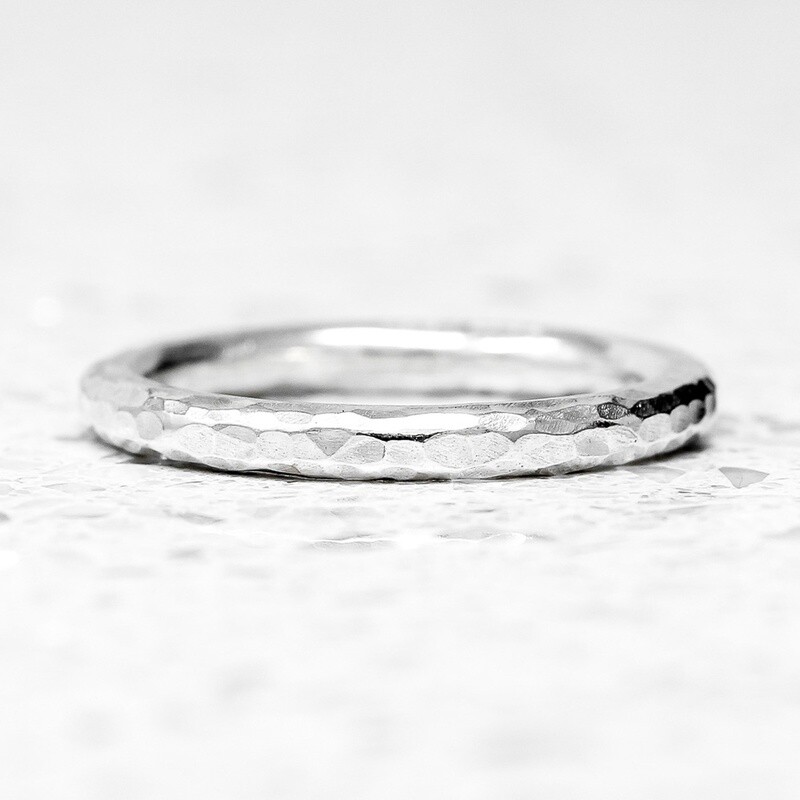 Beaten Silver Ring - 2.5mm - by Fi Mehra