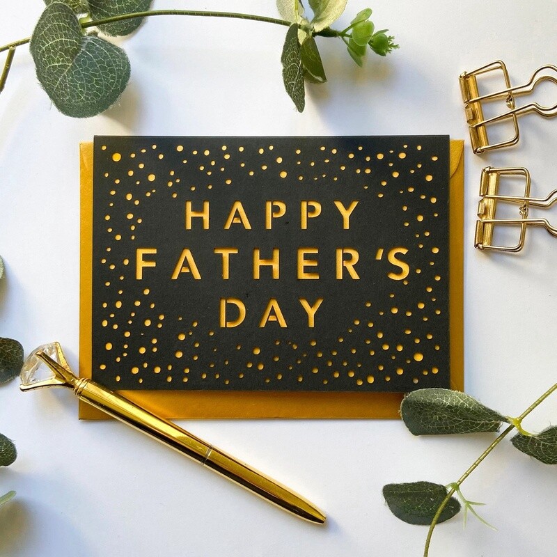 Happy Father's Day Dotty Laser Cut Card by Chau Art