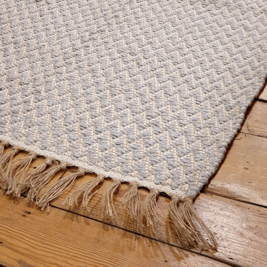 Zigzag Weave Cotton Handloom Rug - Grey - 75x120cm by Namaste