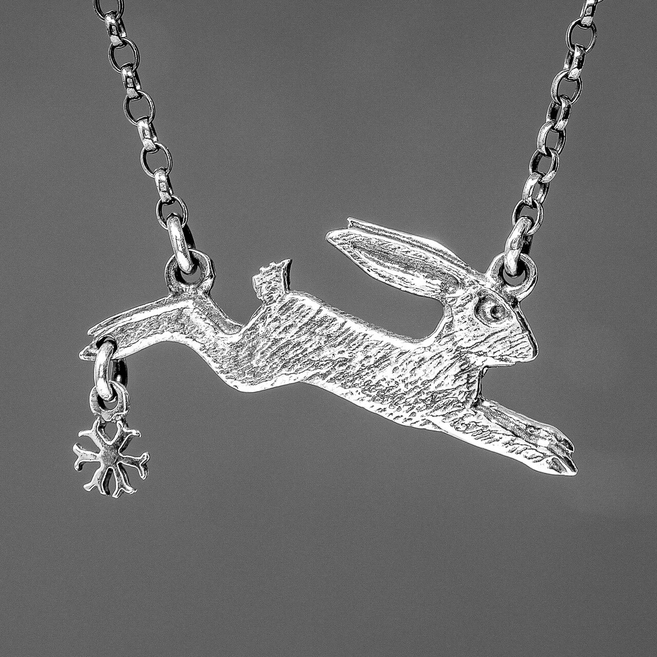 Magical Winter Hare Silver Pendant by Nick Hubbard