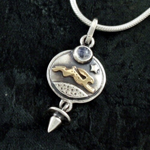 Magical Hare and Moonstone Pendant by Nick Hubbard