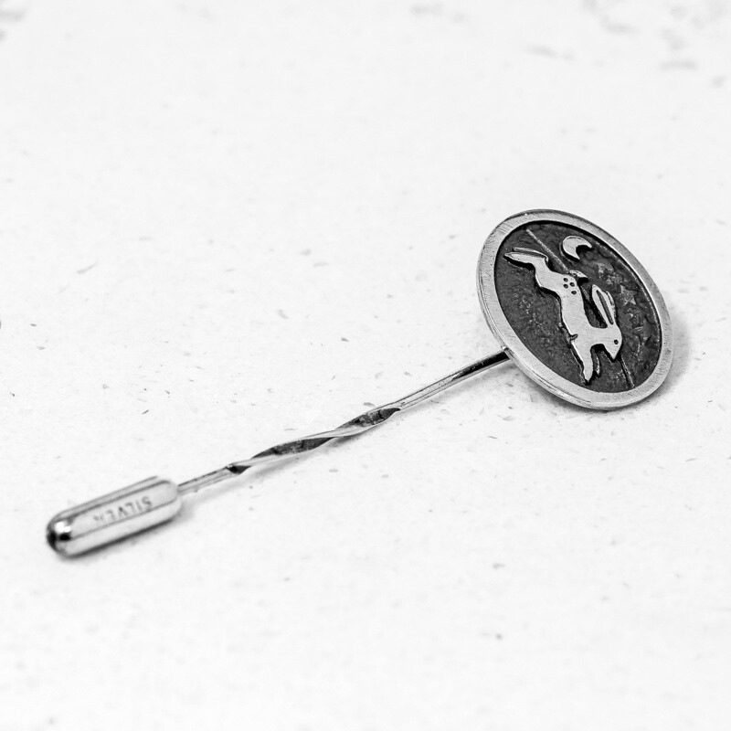 Magical Hare Silver Stick Pin Brooch by Nick Hubbard