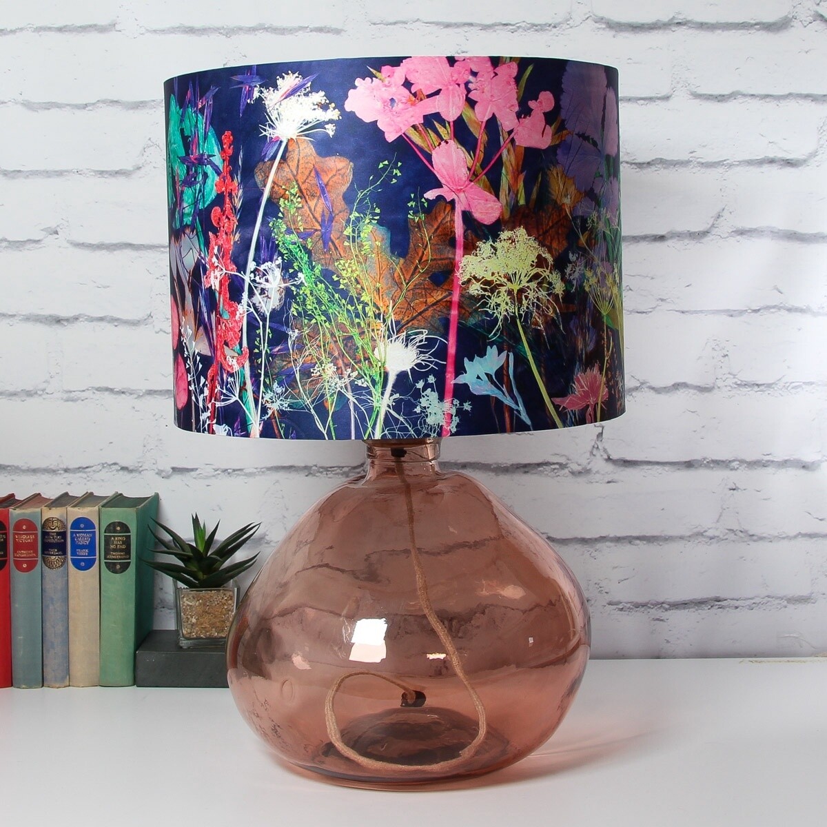 Felicity Dark Floral Print Lampshade by Gillian Arnold