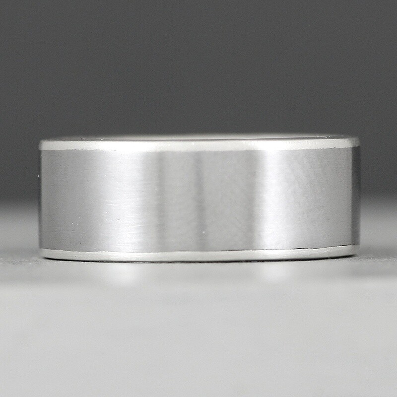 Plain Steel And Silver Ring - 8mm By Mark Veevers