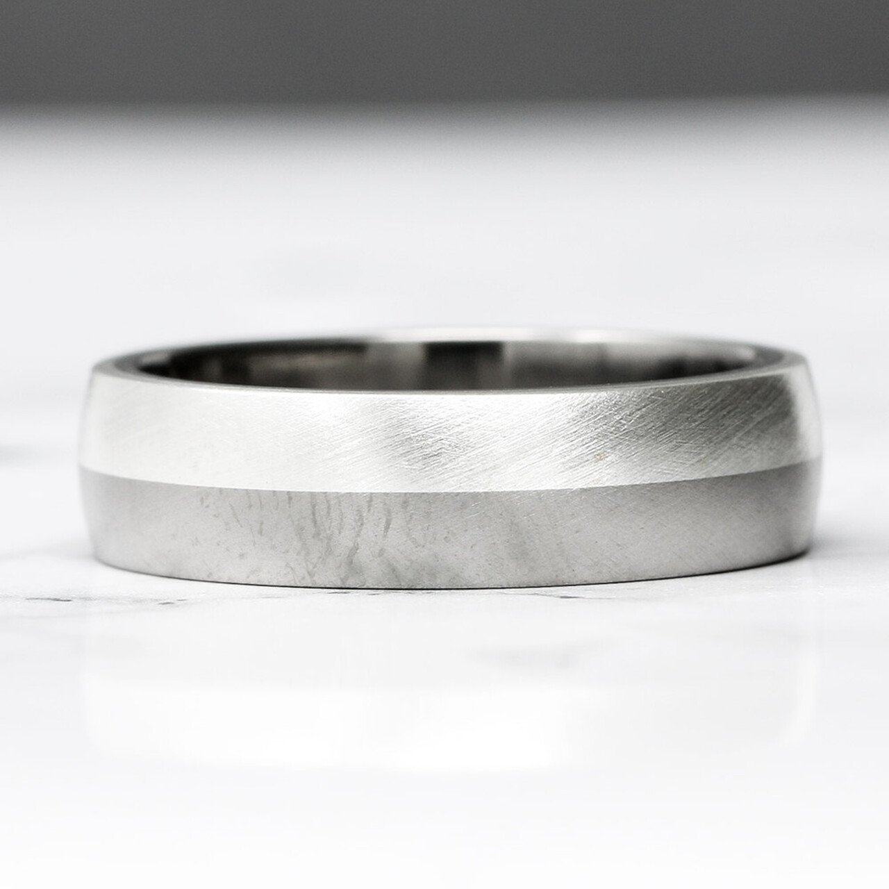 Horizon Silver and Titanium Ring - 6mm by Prism Design