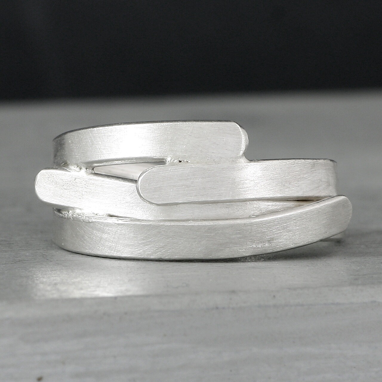 Ribbons Silver Ring by Fiona Mackay