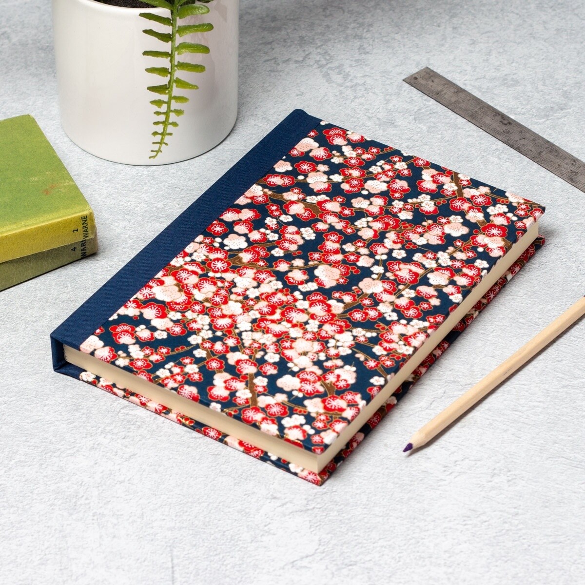 Classic Journal - A5 - Pink Blossom/Dark Blue by Esmie