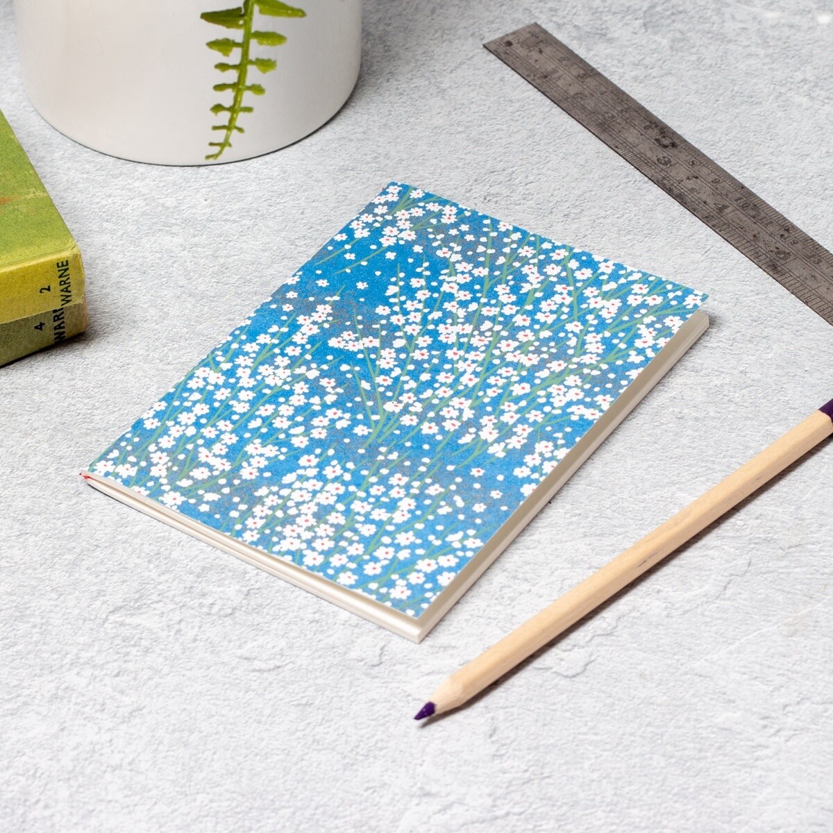 Essential Notebook - White Blossom/Blue by Esmie