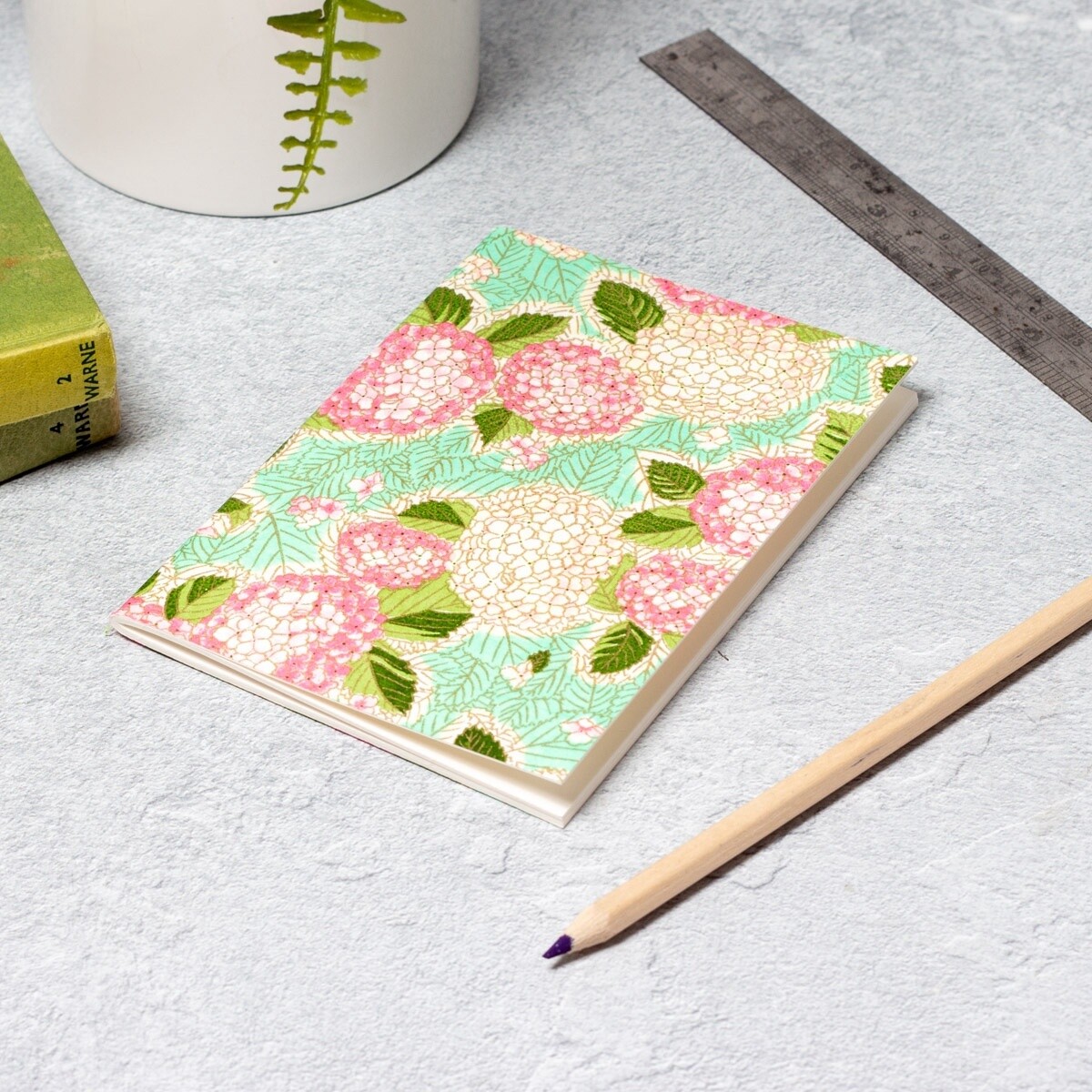 Essential Notebook - Pink Hydrangea/Mint by Esmie