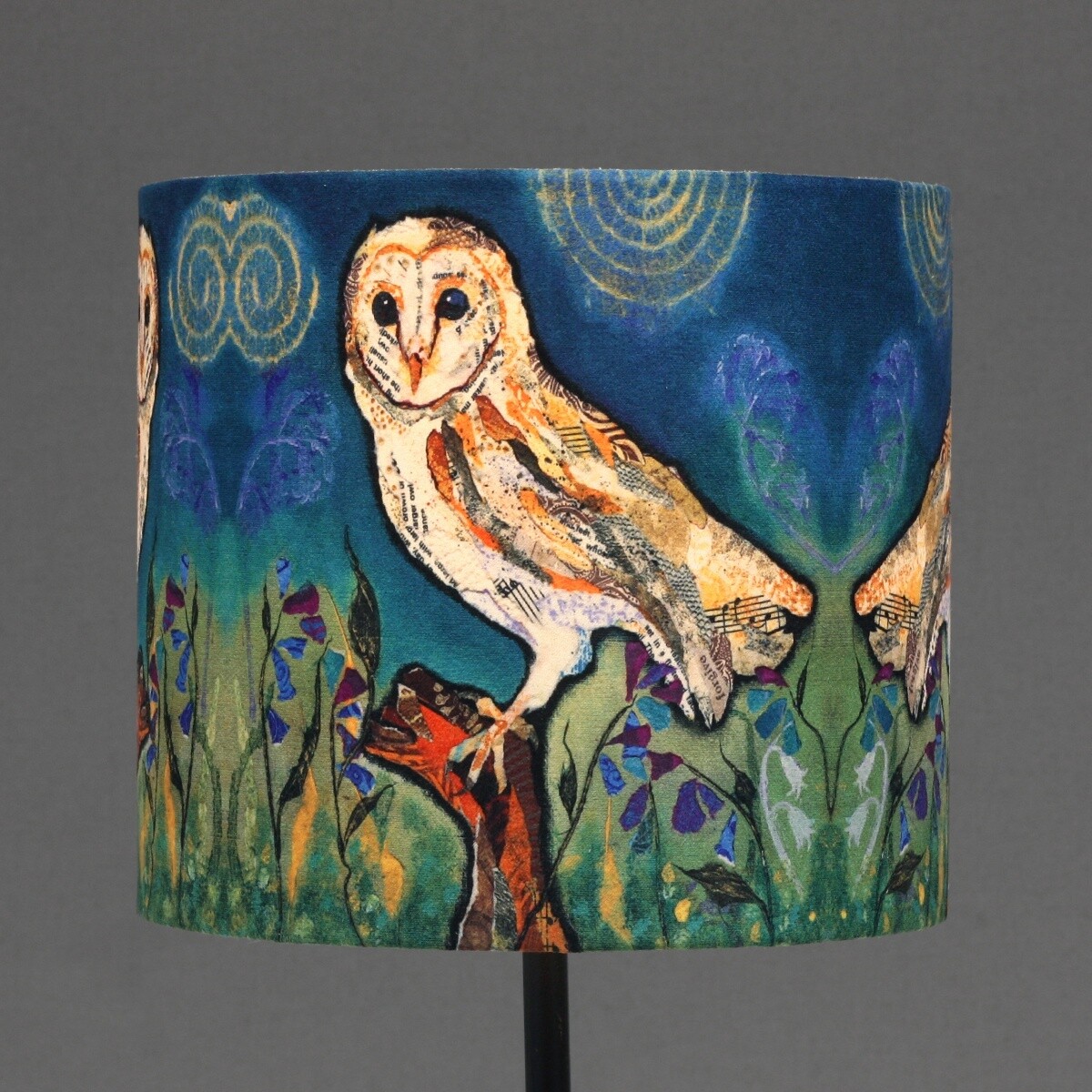 barn owl faux suede lampshade by dawn maciocia
