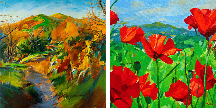 HILLS & SKY - a new exhibition of oil paintings of the Malvern Hills by Tia lambert