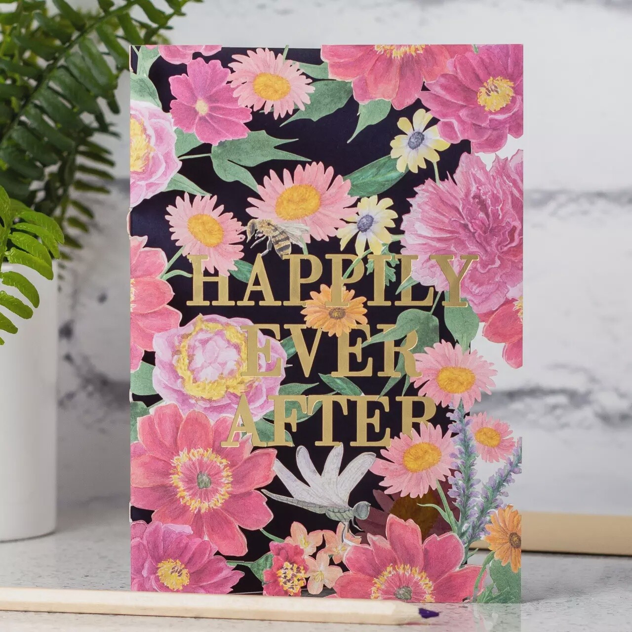 Happily Ever After Floral Laser-cut Greetings Card by Alljoy