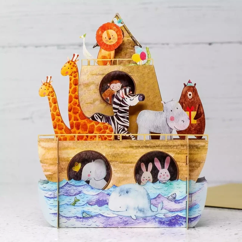 3d Pop Up Card - Noah's Ark by Alljoy