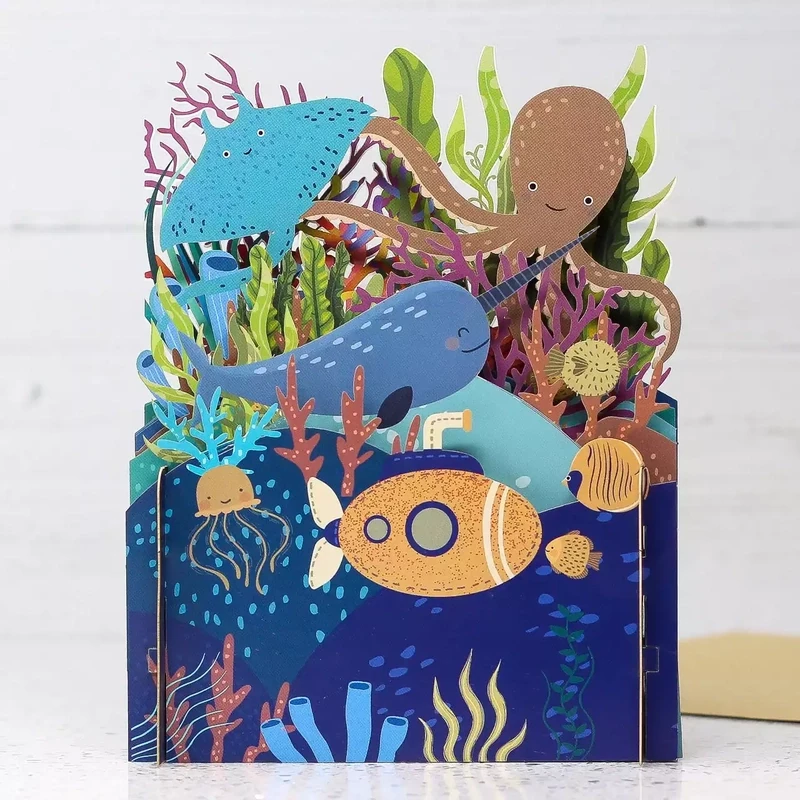 3d Pop Up Card - Deep Sea Dive by Alljoy