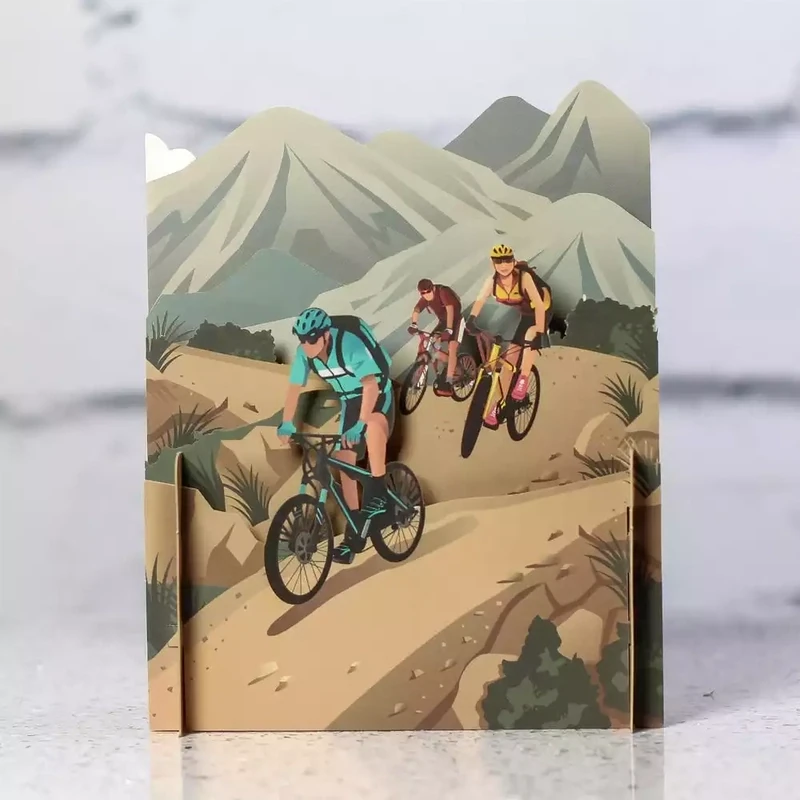 3d Pop Up Card - Mountain Biking by Alljoy