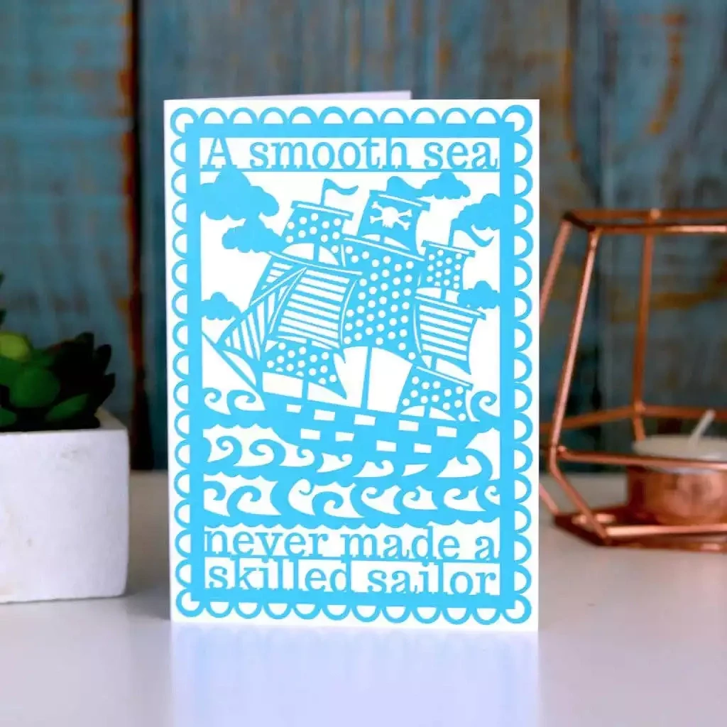 A Smooth Sea Printed A6 Greeting Card by Pogofandango