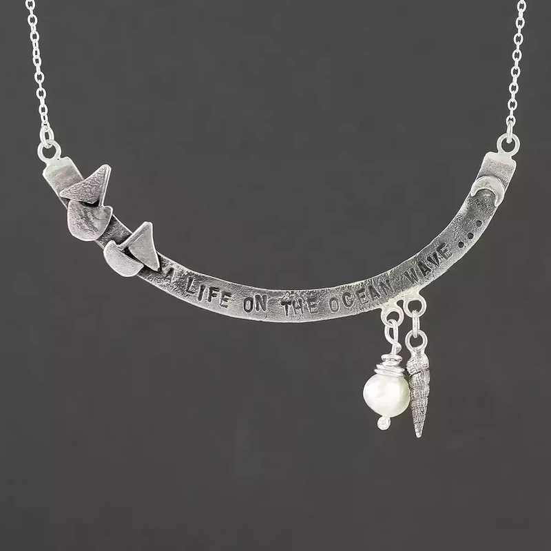 A Life on the Ocean Wave Silver Necklace by Fi Mehra