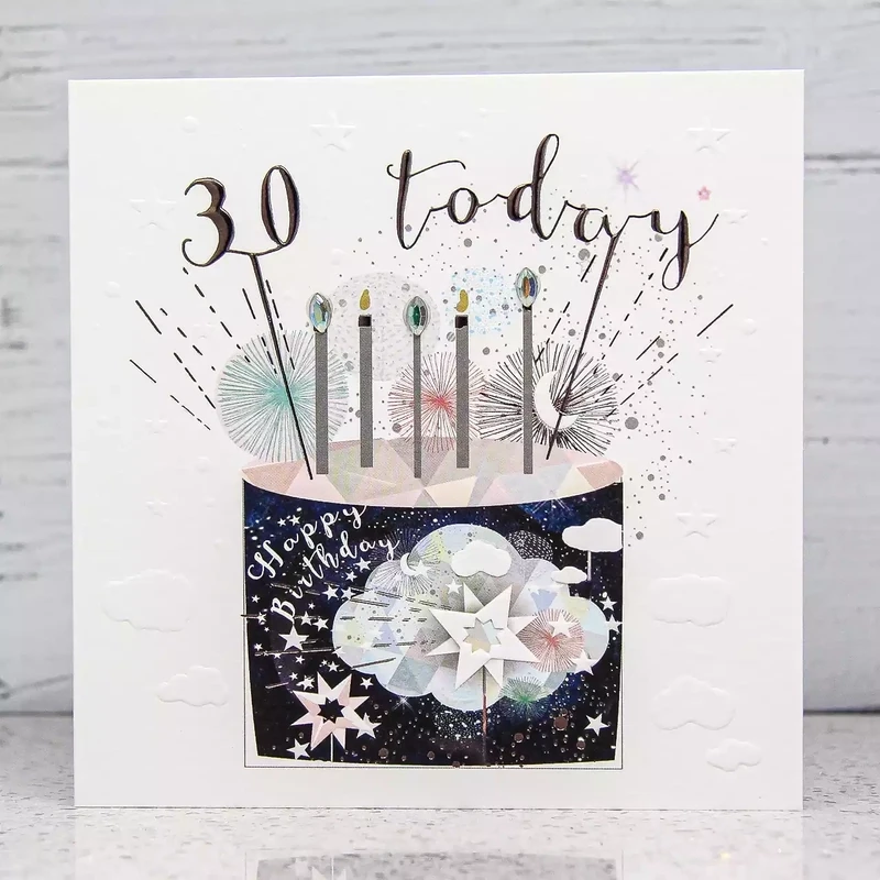 Age 30 Cake Birthday Card by Sarah Curedale