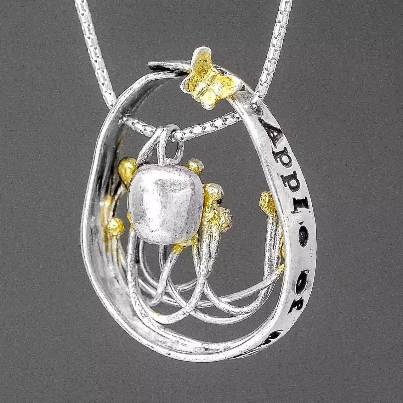 Apple Of My Eye Silver and Gold Plate Necklace by Xuella Arnold