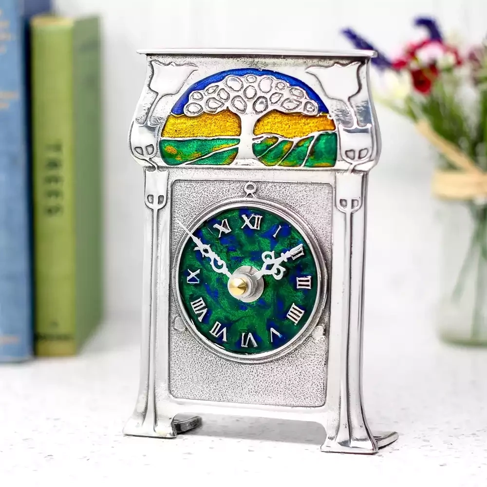 Archibald Knox Reproduction Art Nouveau Liberty Pewter Mantel Clock