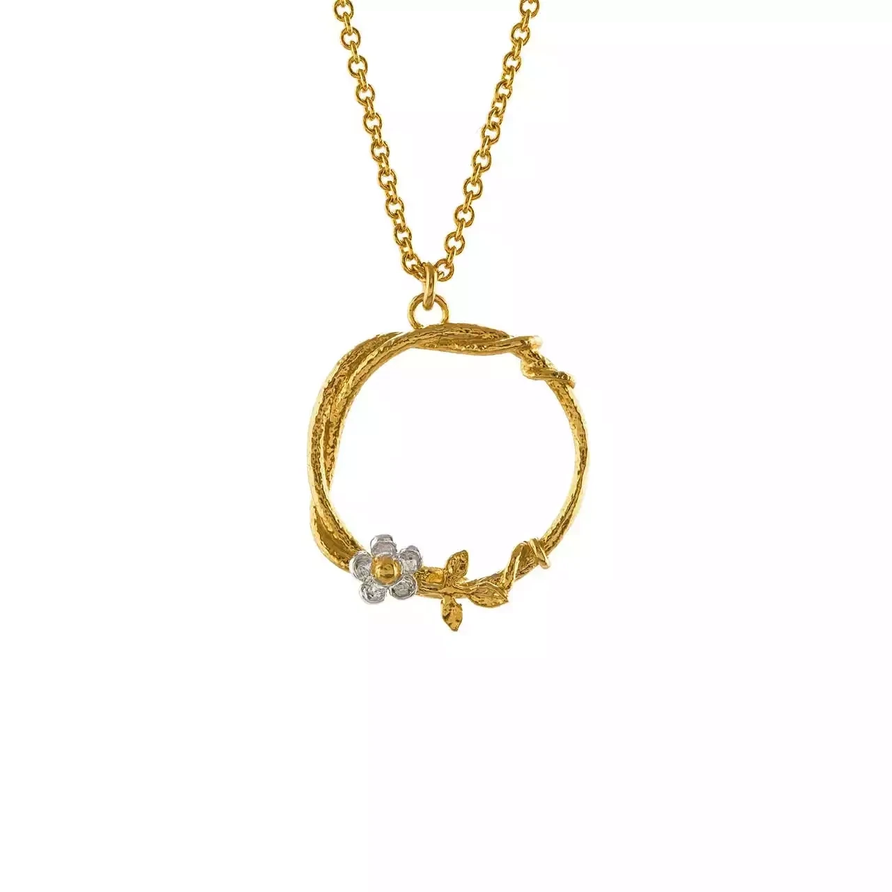 Baby Posy Loop Necklace - Silver and Gold Plate by Alex Monroe