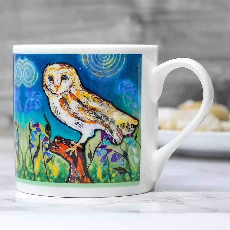 barn owl china mug by dawn maciocia