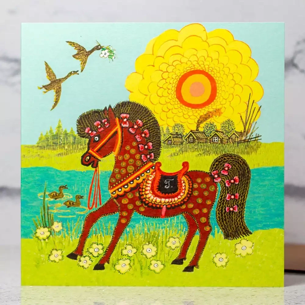 Beautiful Horse Card by Kapelki Art