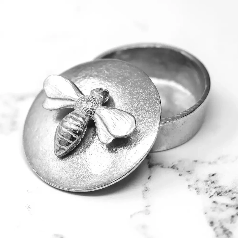 Bee Pewter Keepsake Box - Small by Lancaster and Gibbings