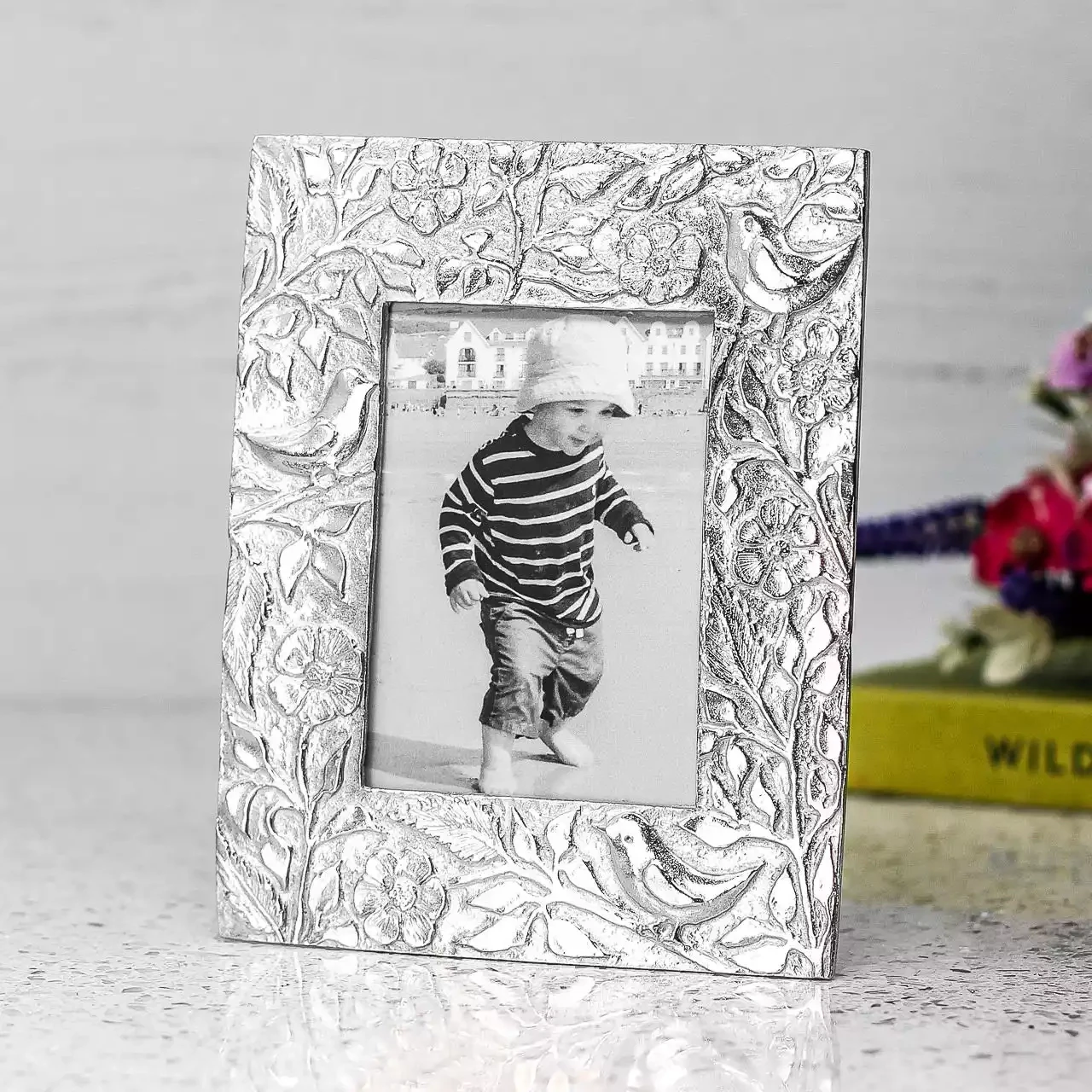Birds Pewter Mini Photo Frame Large by Lancaster and Gibbings